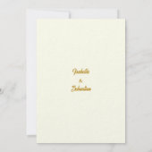 Elegantes Elfenbein und Goldmarmor Save the Date a Einladung (Rückseite)