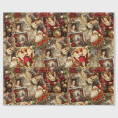 Elegantes Elfenbein und Viktorianisches Weihnachts Geschenkpapier (Flach)