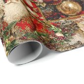 Elegantes Elfenbein und Viktorianisches Weihnachts Geschenkpapier (Rolleneckpunkt)