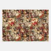 Elegantes Elfenbein und Viktorianisches Weihnachts Geschenkpapier Set (Vorderseite 3)