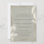 Elegantes Elfenbeinweißes Pampasgras, blass 12 Einladung (Vorderseite)