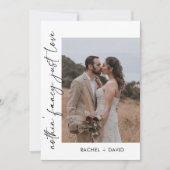 Elegantes Elopement Party Foto Hochzeitsempfang Einladung (Vorderseite)