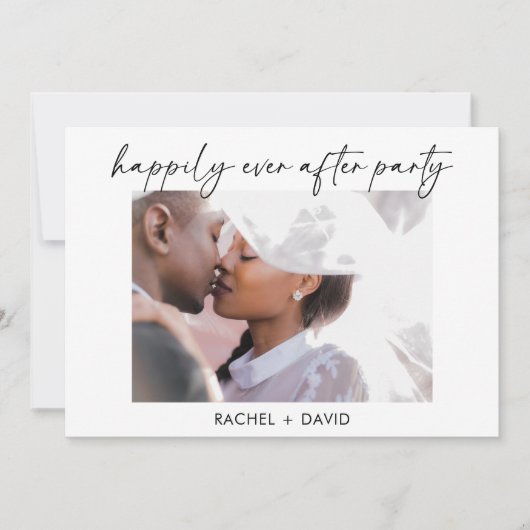 Elegantes Elopement Party Foto Hochzeitsempfang Einladung (Vorderseite)