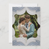 Elegantes Elsass auf Blue Wedding Engagement Party Einladung (Rückseite)