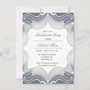 Elegantes Elsass auf Blue Wedding Junggeselinnen-A Einladung