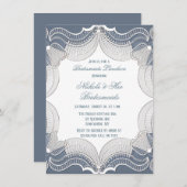 Elegantes Elsass auf Blue Wedding Junggeselinnen-A Einladung (Vorne/Hinten)