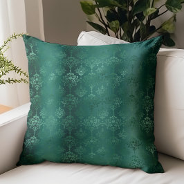 Elegantes Emerald Green Damask Muster Kissen