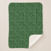 Elegantes Emerald Green Gold Dots Muster Sherpadecke (Vorderseite)