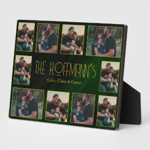 Elegantes Emerald Green Gold Frames 10 Family Foto Fotoplatte