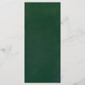 Elegantes Emerald Green & Gold Wedding Dinner Menü Menükarte (Rückseite)