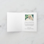 Elegantes Emerald Green Scalloped Wedding Foto Dankeskarte (Innenseite)