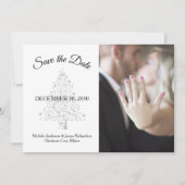 Elegantes Emerald Green Silver Winter Wedding Foto Save The Date (Vorderseite)