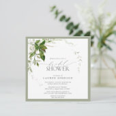 Elegantes Emerald Green Watercolor-Brautparty Einladung (Stehend Vorderseite)