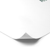 Elegantes Emerald Green Wedding Welcome Sign Poster (Ecke)