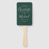 Elegantes Emerald Modern Script Wedding Program Fächer (Vorderseite)