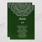 Elegantes Emerald Paisley Seating Chart Einladung (Vorne/Hinten)