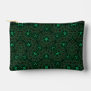 Elegantes Emerald & Pearl Abstrakt Dot Art Muster Zubehörtasche
