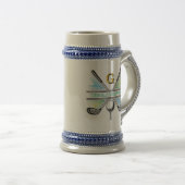 Elegantes energetisches Golf Monogram Design Bierglas (VorderseiteRechts)