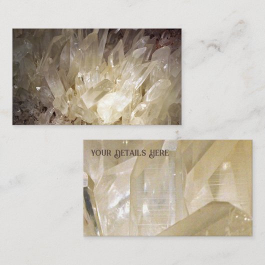 Elegantes Energy Graphic Clear Quarz Visitenkarte (Vorne/Hinten)