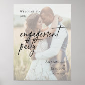 Elegantes Engagement Party Foto willkommen Poster (Vorne)
