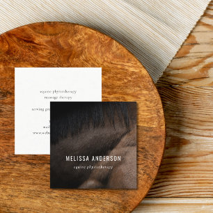 Elegantes Equine Chiropraktor Physiotherapeut Foto Quadratische Visitenkarte