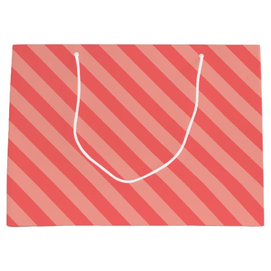 Elegantes Erdbeer-Pink gestreiftes Muster Große Geschenktüte (Vorderseite)