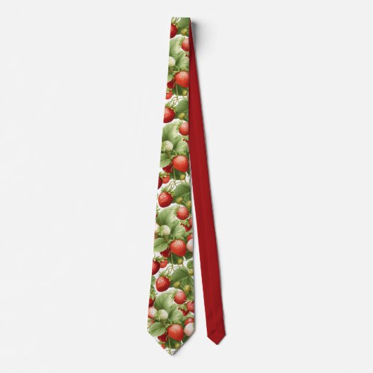 Elegantes Erdbeermuster Vintag Botanisches Muster Krawatte (Vorderseite)