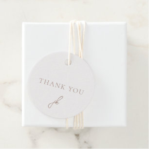 Elegantes erdige neutrales Skript-Monogramm-Hochze Geschenkanhänger