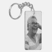 Elegantes Erinnerungsdenkmal Grau benutzerdefinier Schlüsselanhänger (Vorderseite links)