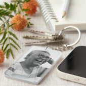 Elegantes Erinnerungsdenkmal Grau benutzerdefinier Schlüsselanhänger (Vorderseite rechts)