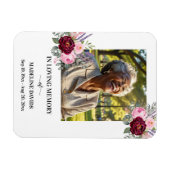 Elegantes Erinnerungsfoto mit Blumen Magnet (Horizontal)