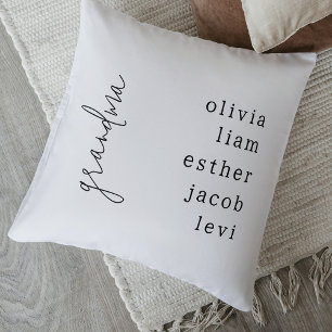 Elegantes Erinnerungsstück Enkelname Oma-Geschenk Kissen