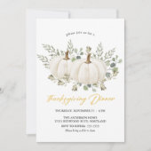 Elegantes Erntedank-Abendessen im Herbst Einladung (Vorderseite)