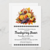 Elegantes Erntedank Einladung (Vorne/Hinten)