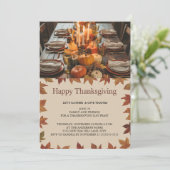 Elegantes Erntedank Einladung (Stehend Vorderseite)