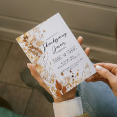 Elegantes Erntedank Herbst Abendessen Einladung