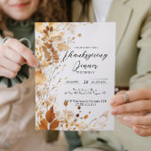 Elegantes Erntedank Herbst Abendessen Einladung