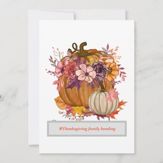 Elegantes Erntedank-Menü Einladung (Rückseite)