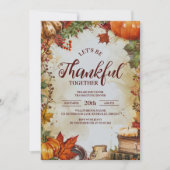 Elegantes Erntetisch Erntedank Abendessen Einladung (Vorderseite)