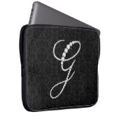 Elegantes erstes G-Sparkling-Diamanten-Monogramm Laptopschutzhülle (Vorne Rechts)