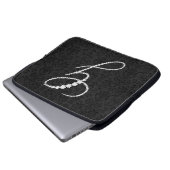 Elegantes erstes G-Sparkling-Diamanten-Monogramm Laptopschutzhülle (Vorne Knopf)