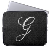Elegantes erstes G-Sparkling-Diamanten-Monogramm Laptopschutzhülle (Vorderseite)