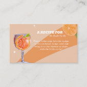 Elegantes erstes Spritz Rezept für die Braut Begleitkarte (Vorderseite)