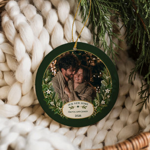 Elegantes erstes Weihnachten im neuen Zuhause Foto Keramik Ornament