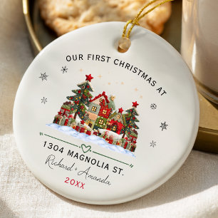 Elegantes erstes Weihnachten in unserem neuen Zuha Keramik Ornament