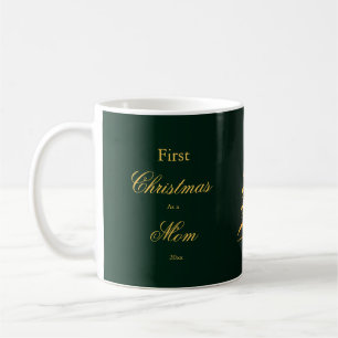 Elegantes erstes Weihnachten Mama Papa Goldene Tan Kaffeetasse
