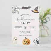 Elegantes erwachsenes Halloween-Party mit eigener Einladung (Stehend Vorderseite)