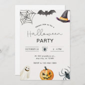 Elegantes erwachsenes Halloween-Party mit eigener Einladung (Vorne/Hinten)