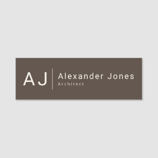 Elegantes Espresso-Geschäft Minimalistisch Profess Namensschild
