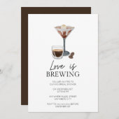 Elegantes Espresso-Martini-Brautparty Einladung (Vorne/Hinten)